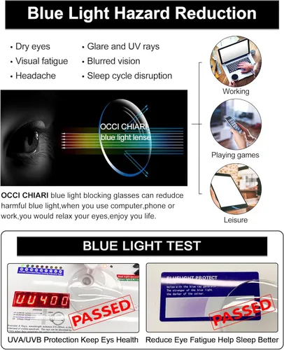 Miniatura 4 de OCCI CHIARI Lentes de lectura bifocales para mujer, con bloqueo de luz azul, 1.0, 1.5, 2.0, 2.5, 3.0, 3.5 Bifocal-transparente
