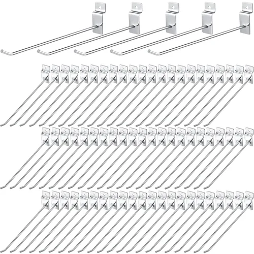 Miniatura 9 de Moxweyeni - 100 piezas de ganchos de pared para paneles de listones resistentes, ganchos de pared de listones de metal para colgar, ganchos de pared