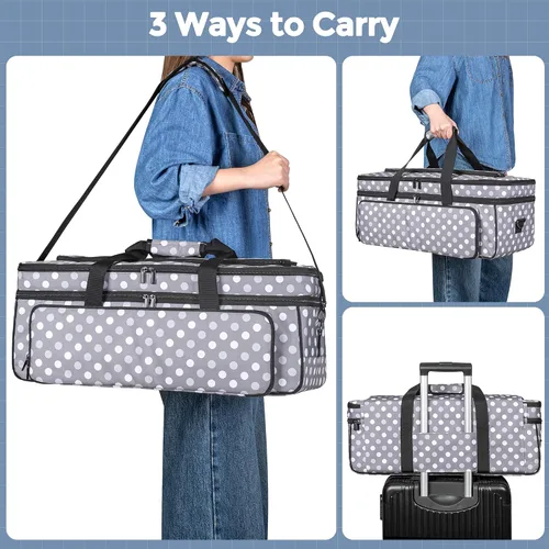 Miniatura 5 de LUXJA Estuche de transporte de doble capa con bolsillo para alfombrilla de corte para Cricut Maker 4, Maker 3, Explore 4, Explore 3, Explore Air 2