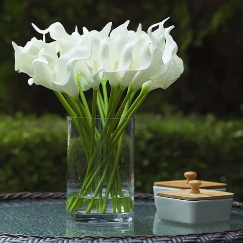 Miniatura 4 de Enova Floral Jarrón cilíndrico de vidrio transparente de 6 x 10 pulgadas, florero redondo para velas, jarrón flotante para velas, jarrón alto