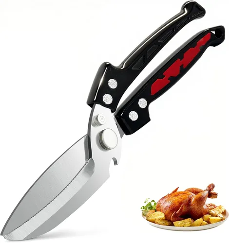 Tijeras de cocina profesionales resistentes para alimentos, todo en uno, tijeras de pollo de acero inoxidable, cortan huesos, carne, escamas de