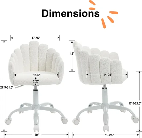 Miniatura 2 de HEAH-YO Lindas sillas para niños, sillas de escritorio ajustables para niños con reposabrazos y respaldo, silla giratoria para computadora