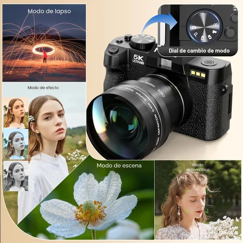 Miniatura 6 de NBD Cámaras digitales 5K para fotografía – Cámara de viaje con zoom de 16X con pantalla abatible de 180°, cámaras de vlogging de 64MP para YouTube