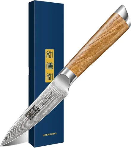Miniatura 12 de HOSHANHO Cuchillo Nakiri de Damasco de 16,5 cm, cuchillo de cocina japonés súper afilado de Damasco 10Cr15CoMoV, cuchillo de cocina y de verduras