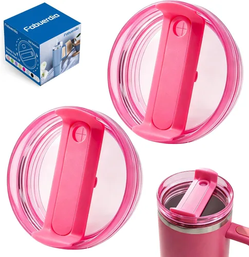 Miniatura 28 de Tapa de repuesto para vaso de 40 onzas compatible con Stanley Quencher, paquete de 2 fundas transparentes a prueba de derrames para accesorios