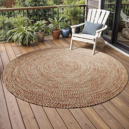 Miniatura 14 de BNM - Alfombra ovalada bohemia para interiores y exteriores con patrón trenzado sólido, perfecta para patio trasero, patio, oficina, sala de estar