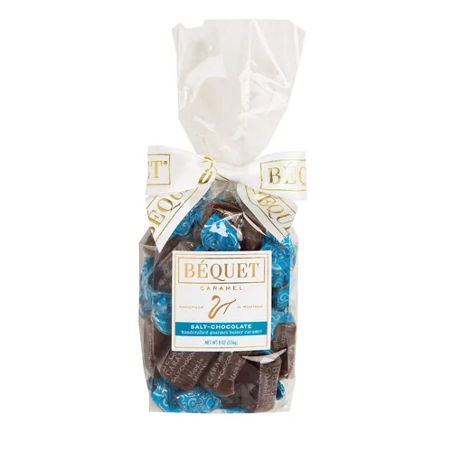 Béquet Caramelo - Caramelo de Chocolate con Sal - Dulces de Caramelo Envueltos Individualmente - Dulces Gourmet de Caramelo - Hecho en Montana -