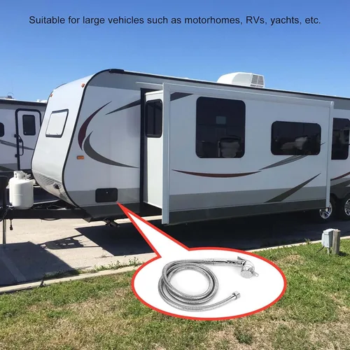 Miniatura 3 de Cabezal de ducha exterior para autocaravana con manguera de 4.9 ft/4.9 pies, boquilla de acero inoxidable, rosca de 1/2 pulgada para RV, cámper