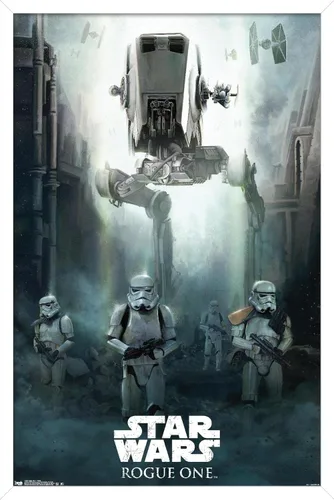 Miniatura 13 de Trends International Star Wars: Rogue One - Póster de pared de asedio, 14.725 x 22.375 pulgadas, versión enmarcada de madera de granero