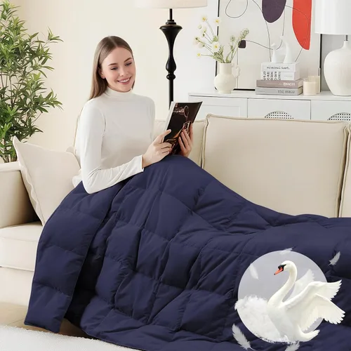 Miniatura 17 de Deodar Manta de fibra de plumón natural para sofá cama, edredón de sofá, manta ligera para exteriores, tela de piel de durazno, 50 x 70 pulgadas