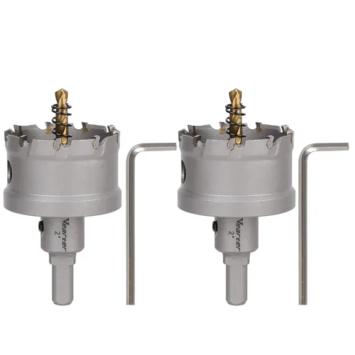 Miniatura 35 de Sierra perforadora de carburo de 1-1/2 pulgadas (1.496 in) para metal duro, cortador de agujeros con punta de carburo de tungsteno con broca piloto
