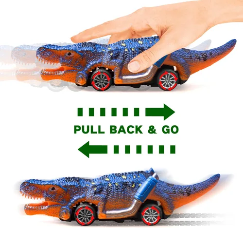 Miniatura 2 de FFTROC Juguetes de dinosaurio para niños de 3 a 5 años, 6 unidades, camiones monstruos, juguetes para niños de 3 a 5 años