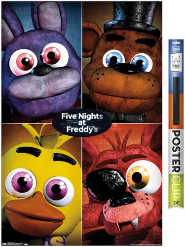 Miniatura 17 de Trends International Five Nights at Freddy's - Póster de pared cuádruple, 14.725 x 22.375 pulgadas, versión con marco de madera tipo granero