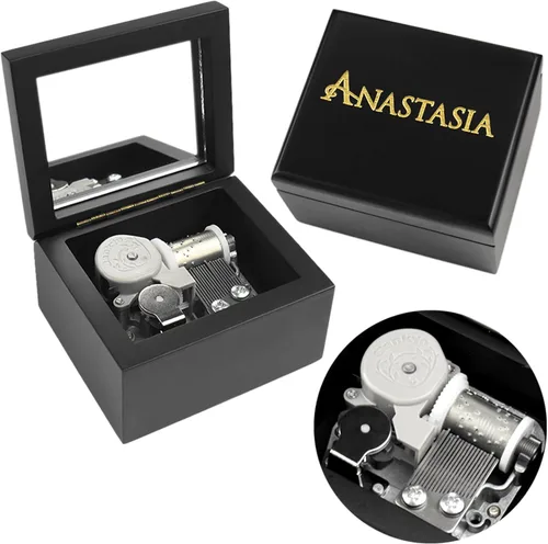 Miniatura 24 de Sinzyo Caja de Música de Madera Tallada de Cuerda Caja Musical Regalo para Navidad, Cumpleaños, Día de San Valentín