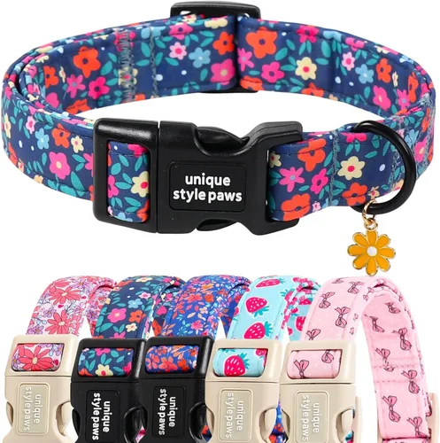 Miniatura 10 de Unique style paws - Collar para perro con hebilla de metal, naranja, duradero, lindo collar para perros pequeños, medianos y grandes