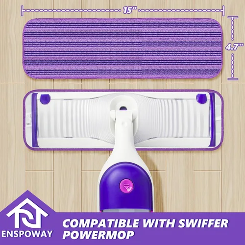 Miniatura 2 de Almohadillas reutilizables de repuesto para trapeador Swiffer PowerMop, paquete de 4 almohadillas de repuesto para PowerMop, almohadillas