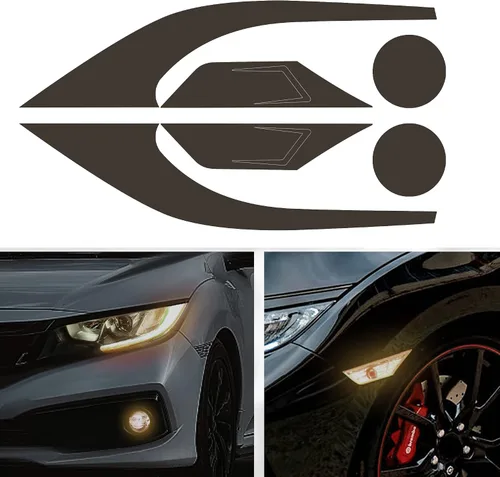 Miniatura 9 de TOMALL 3 pares de vinilos para luz antiniebla para faros delanteros laterales para Honda Civic 2016-2021, calcomanías autoadhesivas de vinilo