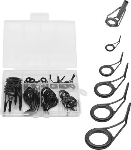 Miniatura 8 de 25/75 piezas de caña giratoria de pesca de un solo pie, guías de reparación de acero inoxidable, guías de construcción de repuesto para caña