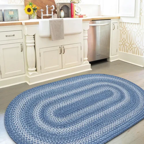 Miniatura 127 de Homespice Alfombras de Área Ovaladas Trenzadas de Yute Denim Azul de 8x10 pies para Sala de Estar, Dormitorio y Comedor. Apto para Mascotas. Estilos