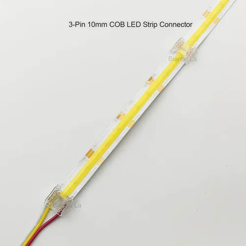Miniatura 6 de Conector de tira LED de 3 pines, kit sin soldadura CCT COB de 0.394 in, paquete de 25 Juntas de tira a tira y tira a cable, para cables 22 AWG, se