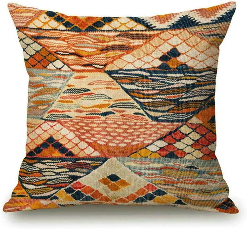 Solekla Southwest Rug - Funda de almohada decorativa con estampado de alfombra del suroeste, colores del desierto del suroeste, decoración rústica