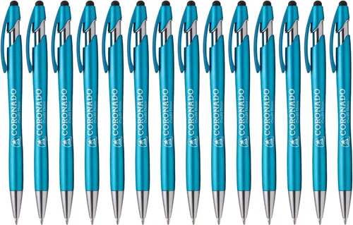 Miniatura 2 de ExpressDesigns™ - Bolígrafo Beemer con punta de lápiz capacitivo, tinta de escritura negra personalizada impresa con nombre o mensaje, 14