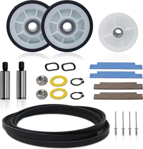 Kit de reparación de secador AZ4U Rodillos del tambor 12001541 303373K W10116741 303373, Correa 33002535 WP33002535 33001777, Polea tensora