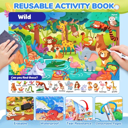 Miniatura 2 de Libros de juegos JoyCat Seek & Find - Actividad de aprendizaje preescolar para niños pequeños y niños de 3 a 5 años, juguetes de actividades
