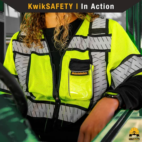 Miniatura 6 de KwikSafety - Charlotte, NC - SHERIFF & SPECIALIST Chaleco de Seguridad para Mujer ANSI OSHA Negro Clase 3 Mujer