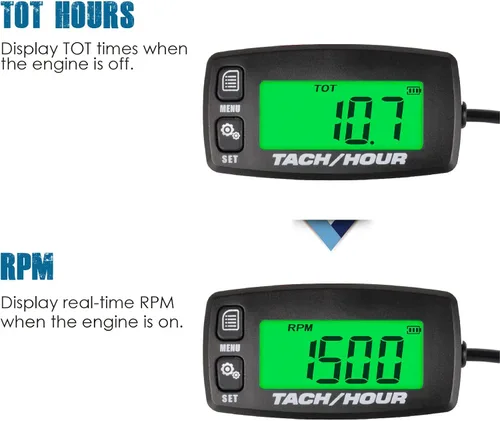 Miniatura 2 de Runleader Medidor digital de mantenimiento tac/hora,Reemplazo de batería para motor de gas pequeño,Utilizado en montar, césped, tractor, generador