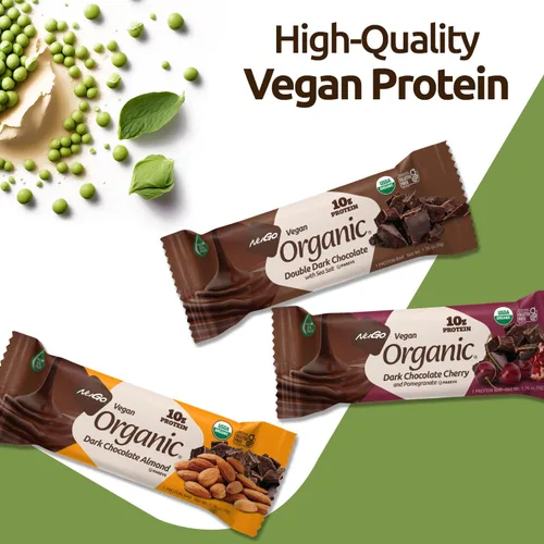 Miniatura 5 de Nugo Chocolate negro doble orgánico, 0.35 oz de proteína vegana, sin gluten, 24