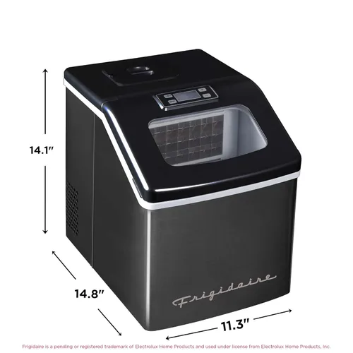 Miniatura 6 de Frigidaire Máquina de hielo EFIC452, máquina de hielo de acero inoxidable para encimera con ventana transparente, máquina de cubitos de hielo