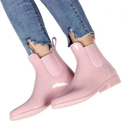 Miniatura 7 de Evshine - Botas de lluvia cortas para mujer, botas de lluvia de Chelsea ligeras, botas de goma impermeables