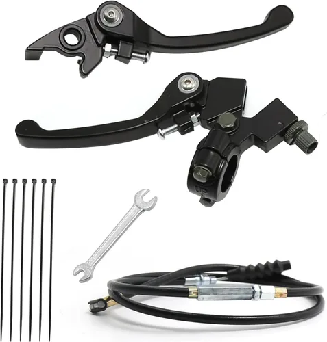 Palanca de embrague plegable de 7/8 con percha y cable de embrague de repuesto para 110/125/140/150cc SSR125 RFZ YZ Ruckus TaoTao DB17/27 Apollo