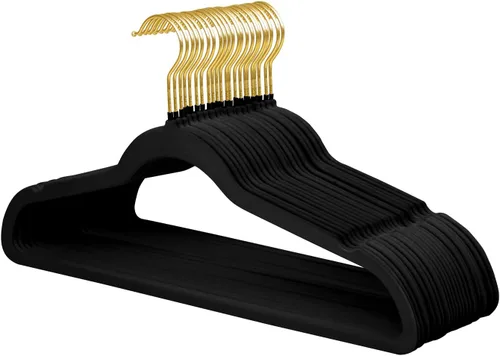 Miniatura 30 de ManGotree Perchas de terciopelo para abrigos, perchas antideslizantes de fieltro para trajes, colgador de ropa ultradelgado que ahorra espacio