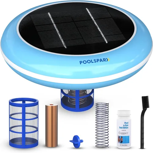 Ionizador solar para piscinas: ionizador de cobre para piscinas elevadas y enterradas de hasta 45,000 galones, sistema de ionizador de piscina con