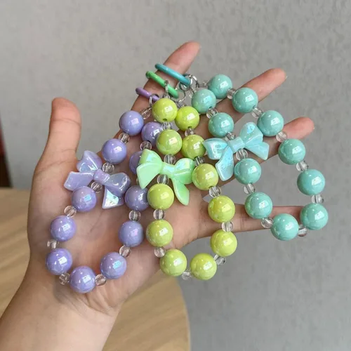 Miniatura 9 de Cuentas acrílicas de 0.630 in, 100 cuentas de bolígrafo de color arcoíris Ab, cuentas de chunk Bubblegum para bricolaje para hacer joyas, pulseras