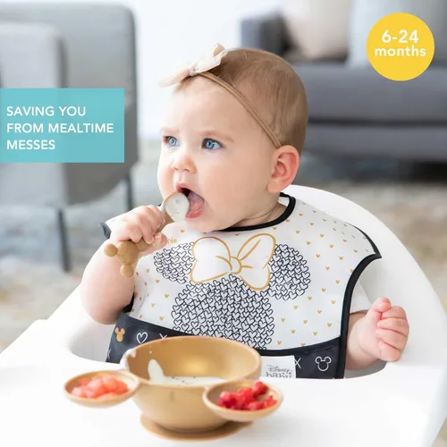 Miniatura 2 de Bumkins Baberos de Disney para niña o niño, SuperBib para bebés y niños pequeños de 6 a 24 meses, imprescindibles para comer, alimentar, destete