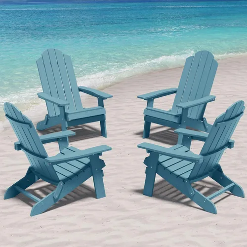 Miniatura 32 de MXIMU Folding Adirondack Chair for Outdoor: Easy Assembly and Comfortable Adirondack Chairs - Foldable Composite Fire Pit Chairs - All Weather