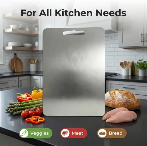 Miniatura 2 de Tablas de cortar de titanio para cocina, tablas de cortar no tóxicas, aptas para lavavajillas adecuadas para cocina o acampar al aire libre (M11 x 8)