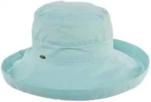 Miniatura 3 de Scala sombrero de algodón con ala grande con cordón en el interior y protección UPF 50+ para mujer.
