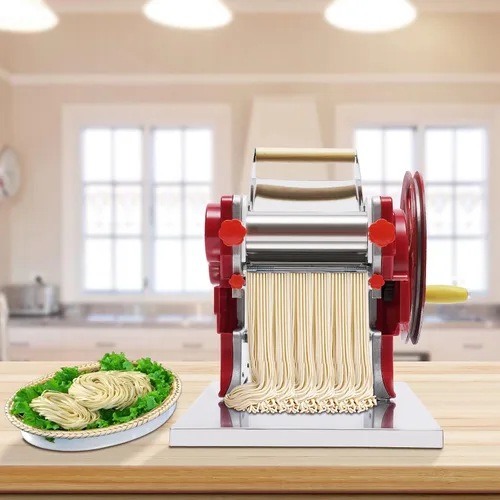 Miniatura 4 de Máquina manual de fideos, fabricante de pasta comercial, máquina de laminación de masa, grosor ajustable de 0.020-0.197 in, máquina de rodillo