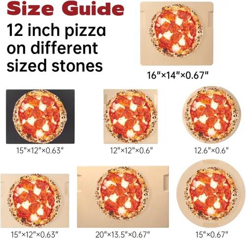 Miniatura 2 de Piedra de pizza grande, piedra rectangular de pizza de 16 x 14 pulgadas para horno, parrilla, barbacoa, piedra para hornear para pan de pizza