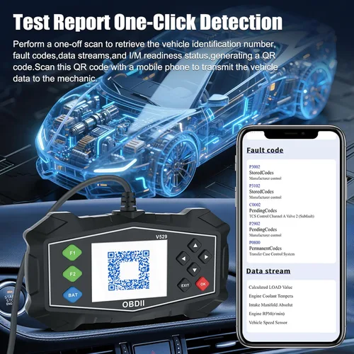 Miniatura 6 de Escáner OBD2 Lector de código de diagnóstico, luz de motor OBD II automotriz, probador de batería, modo 6, modo 8 y preparación I/M, herramienta