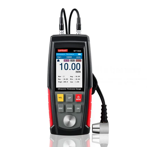 Wintact Medidor de espesor ultrasónico digital, rango de 0.039 a 11.81 pulgadas con sonda para medir materiales metálicos y no metálicos, acero,