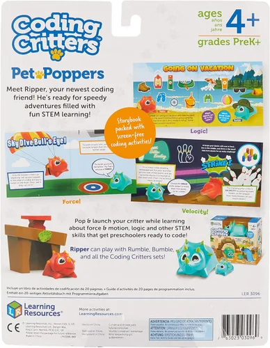 Miniatura 2 de Learning Resources Coding Critters Go Pets Ripper the Dino - Robótica para niños, programación STEM, juguetes de construcción científica, juego