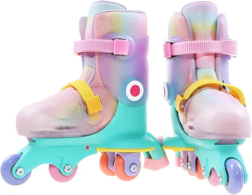 Miniatura 4 de JajaHoho Roller Skates for Kids, Adjustable Convertible 2-in-1 Skates, Age 3-7,Junior Size 7-12, Tri-Wheels to Inline Skates, Light up Wheel, Inline