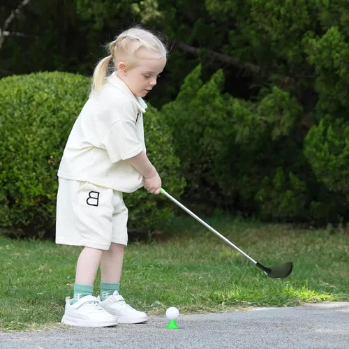 Miniatura 8 de Juego de palos de golf para niños pequeños, palos de golf retráctiles con tapete de putting para niños de 2, 3, 4, 5 (mano derecha), juego
