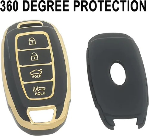 Miniatura 3 de Funda para llavero Compatible con 2019 2020 2021 Hyundai Kona Santa Fe Elantra GT Veloster Accent Venue Soporte remoto inteligente Protector de piel
