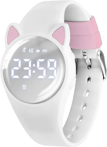 Miniatura 31 de Relojes para niños y niñas, reloj deportivo digital con contador de pasos, podómetro, alarma de vibración, sin aplicación, impermeable, rastreador